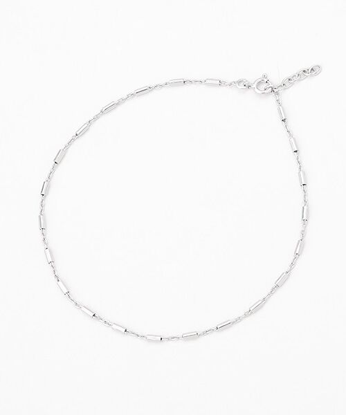 CHRISTIAN BERNARD PARIS/クリスチャン ベルナール パリ シルバー チューブパーツステーションチェーンアンクレット シルバー色 F CHRISTIAN BERNARD PARIS/クリスチャン ベルナール パリ シルバー チューブパーツステーションチェーンアンクレット シルバー色 F