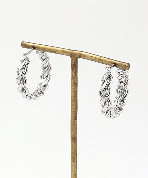 CHRISTIAN BERNARD PARIS / クリスチャン ベルナール パリ ピアス・イヤリング | ステンレス ロープ編み風　フープピアス | 詳細1