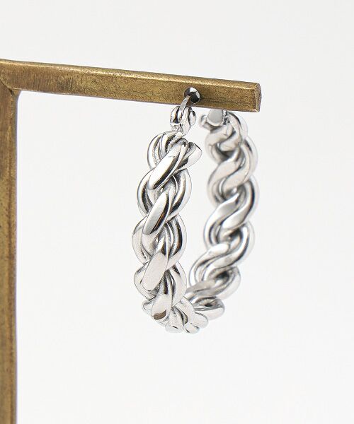 CHRISTIAN BERNARD PARIS / クリスチャン ベルナール パリ ピアス・イヤリング | ステンレス ロープ編み風　フープピアス | 詳細2