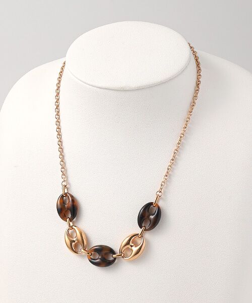 CHRISTIAN BERNARD PARIS / クリスチャン ベルナール パリ ネックレス・ペンダント・チョーカー | ステンレス　べっこう風デザインネックレス | 詳細3