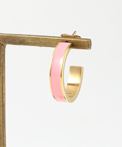 CHRISTIAN BERNARD PARIS / クリスチャン ベルナール パリ ピアス・イヤリング | ステンレス　ピンクフープピアス | 詳細3