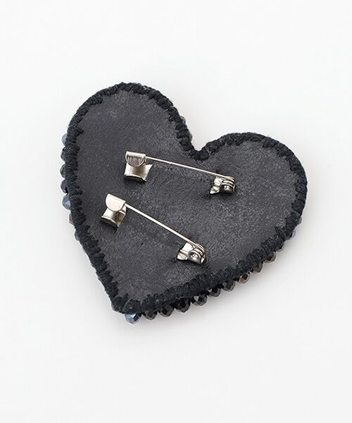 CHRISTIAN BERNARD PARIS / クリスチャン ベルナール パリ ブローチ・コサージュ | 刺繍ブローチ(ブラックハート) | 詳細1