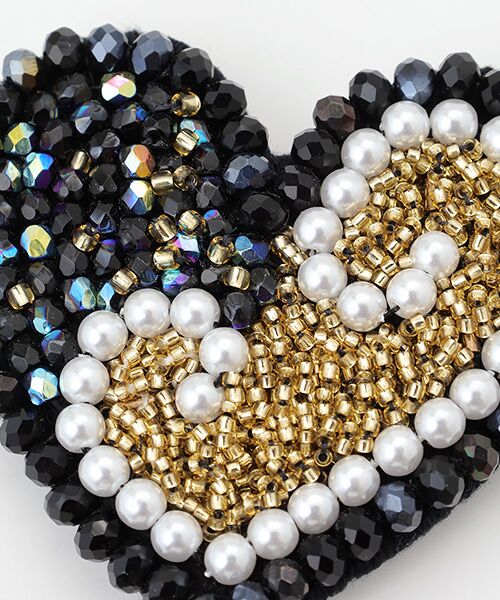 CHRISTIAN BERNARD PARIS / クリスチャン ベルナール パリ ブローチ・コサージュ | 刺繍ブローチ(ブラックハート) | 詳細2