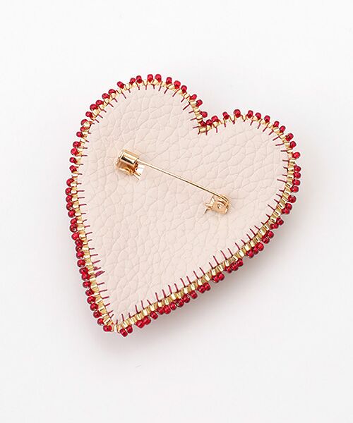 CHRISTIAN BERNARD PARIS / クリスチャン ベルナール パリ ブローチ・コサージュ | 刺繍ブローチ(レッドクリスマスハート) | 詳細1