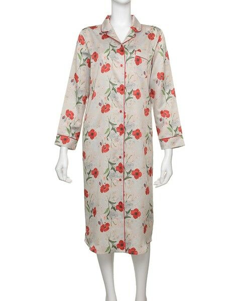 綿糸 (肌側) ・ルームウェア】 コットンサテン パジャマ ドレス (C282