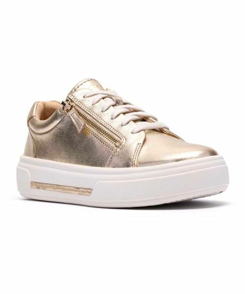 Clarks / クラークス スニーカー | Clarks 052K Hollyrose Zip ホリローズジップ ゴールド スニーカー | 詳細1