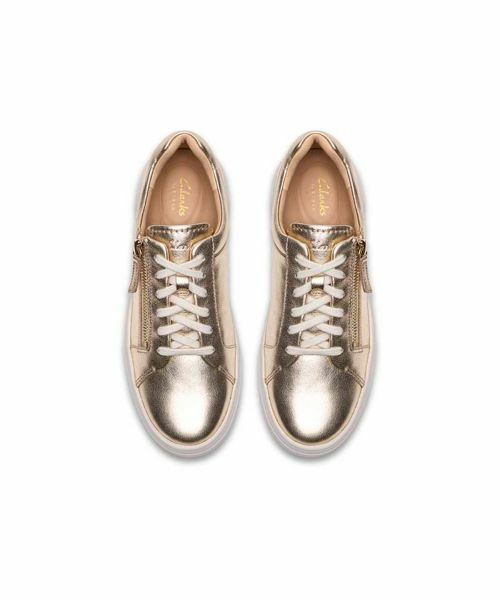 Clarks / クラークス スニーカー | Clarks 052K Hollyrose Zip ホリローズジップ ゴールド スニーカー | 詳細2