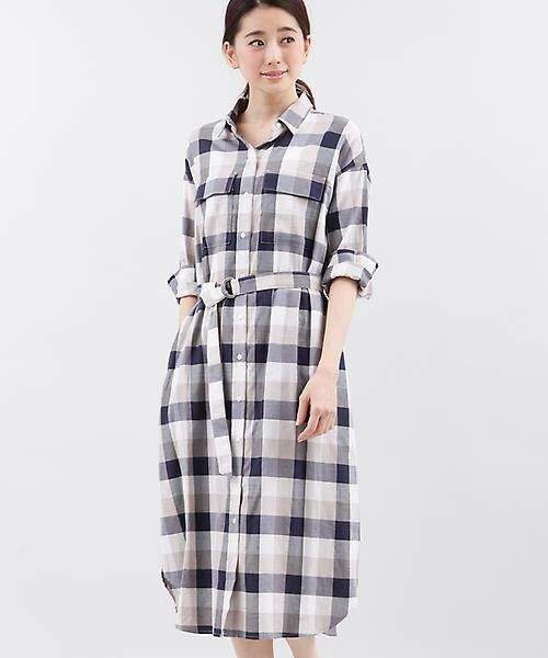 セール ベルト付きロングシャツワンピース ミニ丈 ひざ丈ワンピース Clear Impression クリアインプレッション ファッション通販 タカシマヤファッションスクエア