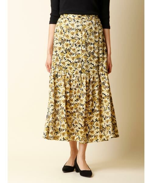 INED CLARO / イネドクラロ ロング・マキシ丈スカート | 《musee》フロントボタンフラワースカート | 詳細2