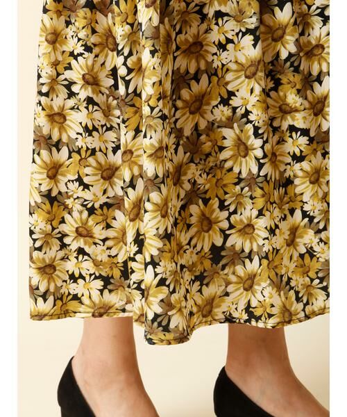 INED CLARO / イネドクラロ ロング・マキシ丈スカート | 《musee》フロントボタンフラワースカート | 詳細7