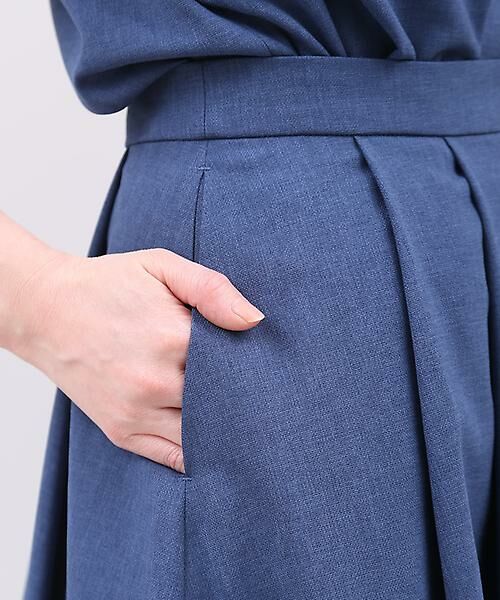 INED CLARO / イネドクラロ ミニ・ひざ丈スカート | 《WEB限定大きいサイズ》リネン調タックフレアスカート | 詳細6