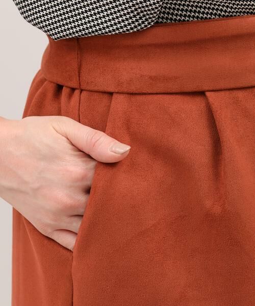 INED CLARO / イネドクラロ ミニ・ひざ丈スカート | リボンベルト付きフェイクスエードスカート | 詳細7