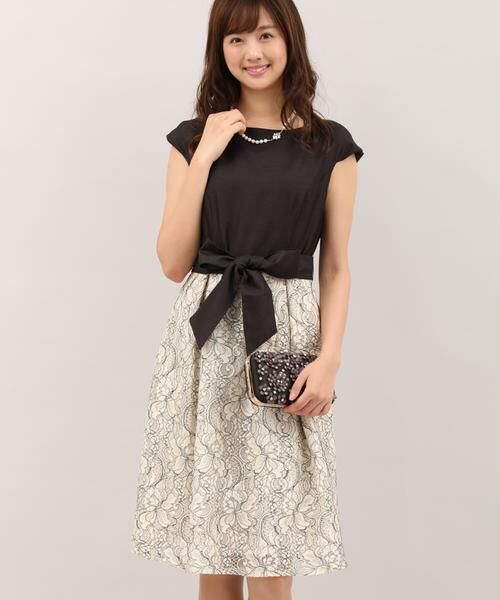 ウエストリボン付き切り替えワンピース ミニ丈 ひざ丈ワンピース Clear Impression クリアインプレッション ファッション通販 タカシマヤファッションスクエア