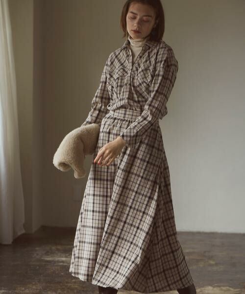 セール Musee コットンチェックシャツワンピース ミニ丈 ひざ丈ワンピース Clear Impression クリアインプレッション ファッション通販 タカシマヤファッションスクエア