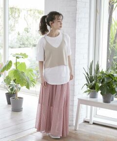 《INED CLARO》ニットキャミセットTシャツ