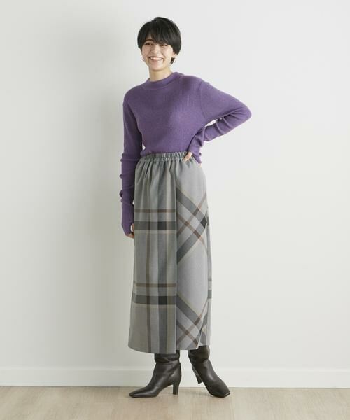 INED CLARO / イネドクラロ ロング・マキシ丈スカート | オーバーチェックスカート | 詳細3