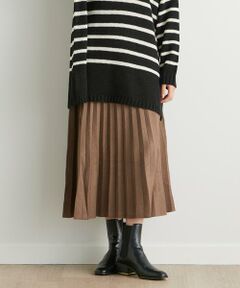 ＊＊INED CLARO / イネドクラロ ミニ・ひざ丈スカート | プリーツニットスカート