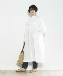 ＊＊INED CLARO / イネドクラロ ミニ丈・ひざ丈ワンピース | コットンナイロンストレッチシャツワンピース