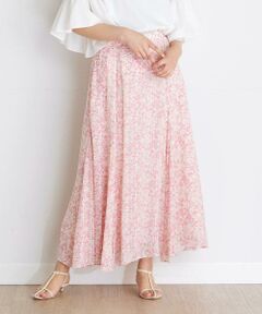 ＊＊INED CLARO / イネドクラロ ミニ・ひざ丈スカート | フラワープリントマーメイドフレアスカート