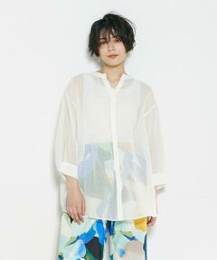 ＊＊INED CLARO / イネドクラロ シャツ・ブラウス | シアーバンドカラーシャツ