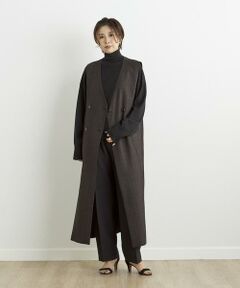 ＊＊INED CLARO / イネドクラロ ミニ丈・ひざ丈ワンピース | グレンチェックロングジレ