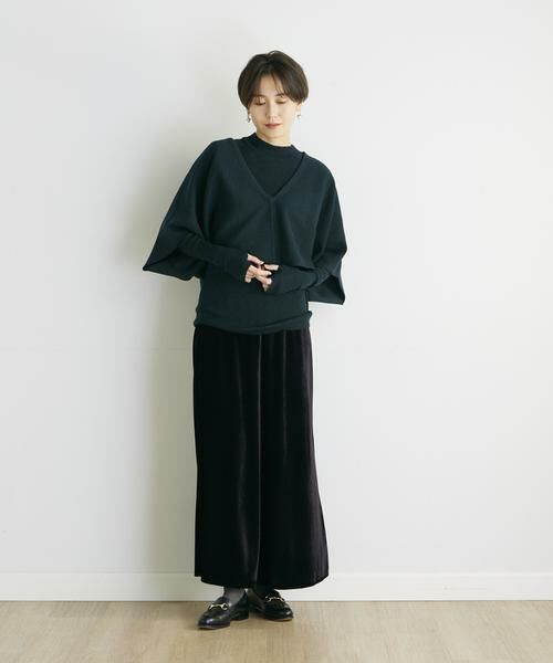INED CLARO / イネドクラロ ミニ・ひざ丈スカート | ベロアAラインスカート | 詳細2