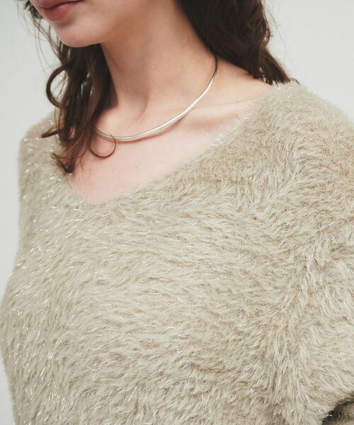 cloenc / クロエンス ニット・セーター | 【手洗い可／柔らかニット】ラメシャギーVネックニットプルオーバー | 詳細15