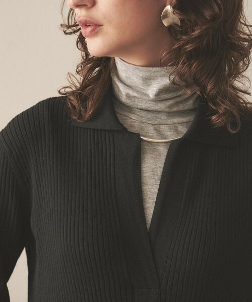 cloenc / クロエンス ロング・マキシ丈ワンピース | 【手洗い可】スキッパーリブニットワンピース | 詳細9