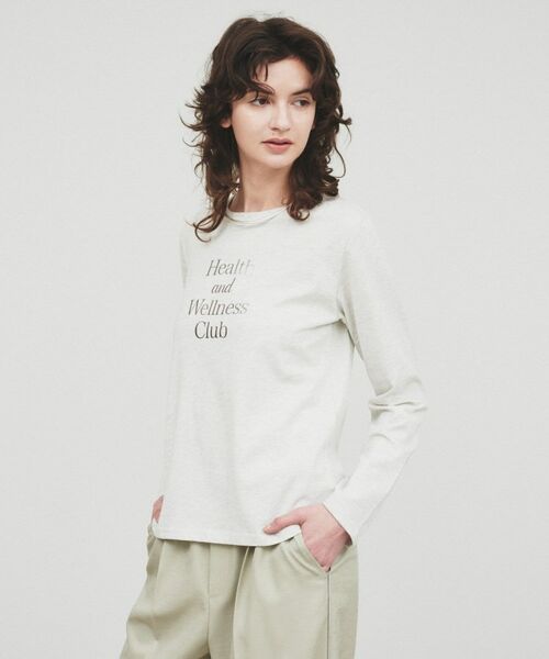 cloenc/クロエンス 【春セール/手洗い可】箔プリントロゴTシャツ ライトグレー(011) 02(M) cloenc/クロエンス 【春セール/手洗い可】箔プリントロゴTシャツ ライトグレー(011) 02(M)