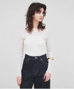 cloenc / クロエンス カットソー | 【手洗い可】シアーリブトップス