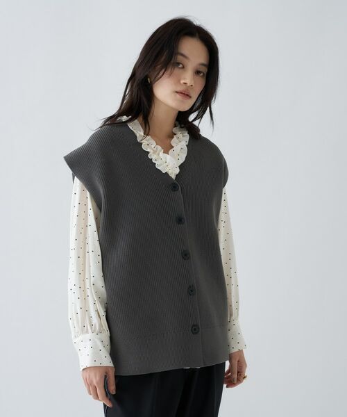 cloenc / クロエンス ベスト | 【手洗い可】ミドルゲージニットジレ | 詳細20