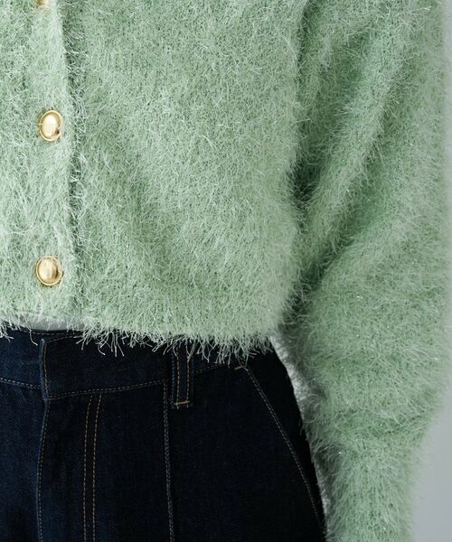 cloenc / クロエンス カーディガン・ボレロ | 【手洗い可】ラメフェザ―ヤーンショートカーディガン | 詳細16