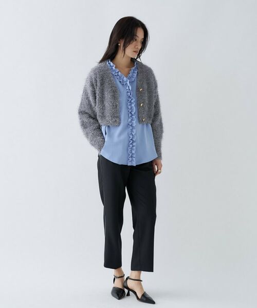 cloenc / クロエンス カーディガン・ボレロ | 【手洗い可】ラメフェザ―ヤーンショートカーディガン | 詳細18