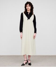 cloenc / クロエンス ロング・マキシ丈ワンピース | 【手洗い可】Vネックフレアワンピース