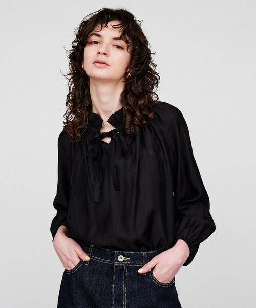 cloenc / クロエンス シャツ・ブラウス | 【手洗い可】シアーリボンブラウス | 詳細8