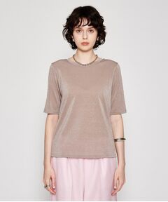 cloenc / クロエンス Tシャツ | 【手洗い可】シアーラメTシャツ