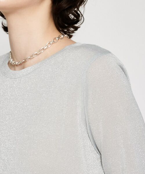 cloenc / クロエンス Tシャツ | 【手洗い可】シアーラメTシャツ | 詳細8