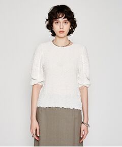cloenc / クロエンス カットソー | 【マシンウォッシュ】ジャガードギャザープルオーバー