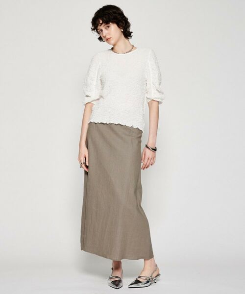 cloenc / クロエンス カットソー | 【マシンウォッシュ】ジャガードギャザープルオーバー | 詳細1