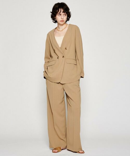 cloenc / クロエンス ノーカラージャケット | 【セットアップ／マシンウォッシュ】ノーカラージャケット | 詳細1