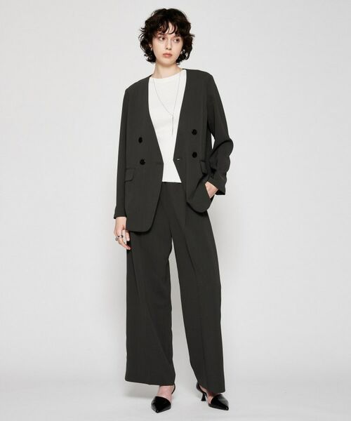 cloenc / クロエンス ノーカラージャケット | 【セットアップ／マシンウォッシュ】ノーカラージャケット | 詳細9