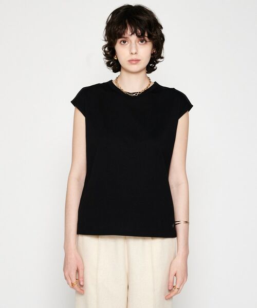 cloenc/クロエンス 【コットンブレンド】ノースリーブフォルムTシャツ ブラック(019) 02(M) cloenc/クロエンス 【コットンブレンド】ノースリーブフォルムTシャツ ブラック(019) 02(M)