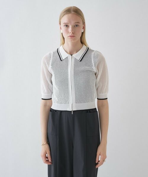 cloenc / クロエンス カーディガン・ボレロ | 【手洗い可】ポロカラーメッシュカーディガン | 詳細16