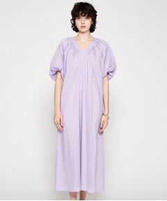 cloenc / クロエンス ロング・マキシ丈ワンピース | 【手洗い可】ギャザーVネックワンピース