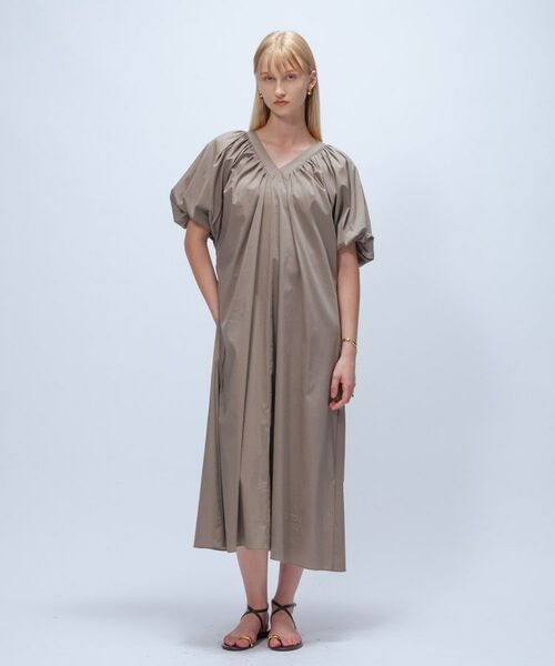 cloenc / クロエンス ロング・マキシ丈ワンピース | 【手洗い可】ギャザーVネックワンピース | 詳細1