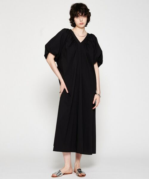 cloenc / クロエンス ロング・マキシ丈ワンピース | 【手洗い可】ギャザーVネックワンピース | 詳細10