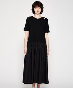 cloenc / クロエンス ロング・マキシ丈ワンピース | 【手洗い可】ドッキングフレアワンピース