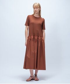 cloenc / クロエンス ロング・マキシ丈ワンピース | 【手洗い可】ドッキングフレアワンピース