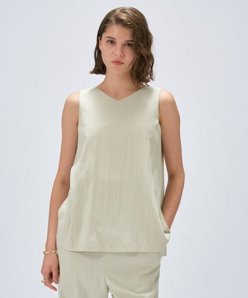 cloenc / クロエンス シャツ・ブラウス | 【接触冷感／セットアップ／マシンウォッシュ】レーヨンツイルノースリブラウス | 詳細2