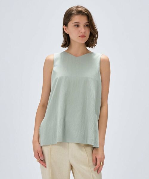 cloenc / クロエンス シャツ・ブラウス | 【接触冷感／セットアップ／マシンウォッシュ】レーヨンツイルノースリブラウス | 詳細8